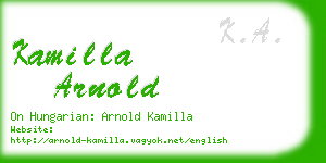 kamilla arnold business card